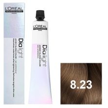 Тонирующая краска для волос Loreal Professional Dia Light 8.23 светлый блондин перламутровый золотистый50 мл
