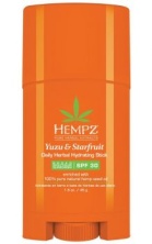 Hempz Yuzu & Starfruit Daily Herbal Hydrating Stick SPF 30 - Бальзам-стик солнцезащитный увлажняющий Юдзу и Карамбола SPF 30 45гр