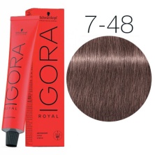 Крем-краска для волос — Schwarzkopf Professional IGORA Royal № 7-48 (Средний русый бежевый красный)