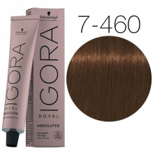 Крем-краска для окрашивания зрелых волос — Schwarzkopf Professional Igora Royal Absolutes №7-460 (Средний русый бежевый шоколадный натуральный)
