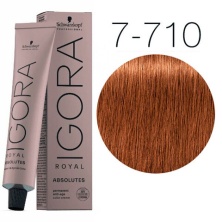 Крем-краска для окрашивания зрелых волос — Schwarzkopf Professional Igora Royal Absolutes №7-710 (Средний русый медный сандре)