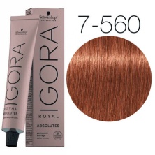 Крем-краска для окрашивания зрелых волос — Schwarzkopf Professional Igora Royal Absolutes № 7-560 (Средний русый золотистый шоколадный)