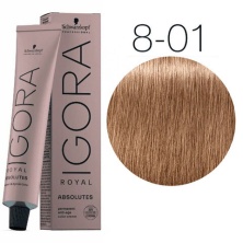 Крем-краска для окрашивания зрелых волос — Schwarzkopf Professional Igora Royal Absolutes № 8-01 (Светлый русый натуральный сандрэ)