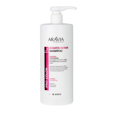 Шампунь с кератином для защиты структуры и цвета поврежденных и окрашенных волос ARAVIA Keratin Remedy Shampoo 1000 мл