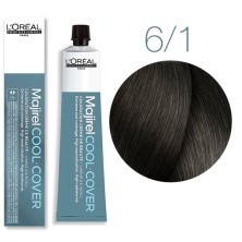 Краска - крем для волос Loreal Professional Majirel Cool Cover 6.1 Темный блондин пепельный 50 мл