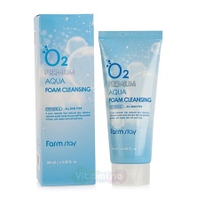 Кислородная увлажняющая пенка для умывания FarmStay O2 Premium Aqua Foam Cleansing 100 мл