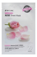 3W CLINIC Тканевая маска для лица с экстрактом цветков розы ESSENTIAL UP ROSE SHEET MASK 25 мл