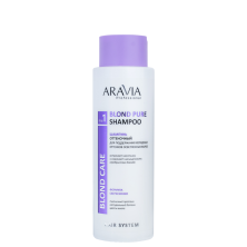 Шампунь оттеночный для поддержания холодных оттенков осветленных волос ARAVIA Blond Pure Shampoo 400 мл