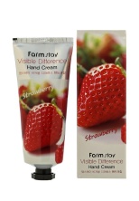 Увлажняющий крем для рук с экстрактом клубники FarmStay Visible Difference Hand Cream Strawberry 100g