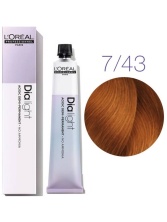 Тонирующая краска для волос Loreal Professional Dia Light 7.43 блондин медно - золотистый 50 мл