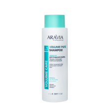 Шампунь бессульфатный для придания объёма тонким и склонным к жирности волосам ARAVIA Volume Pure Shampoo 400 мл