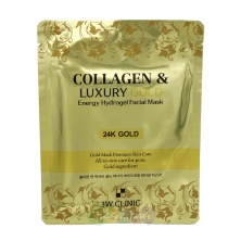3W Clinic Collagen & Luxury Gold Energy Hydrogel Facial Mask Гидрогелевая маска для лица с золотом 30g