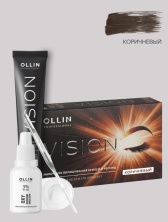 Набор для окрашивания бровей и ресниц Ollin Vision Set коричневый