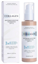 ENOUGH Тональный крем для лица осветляющий COLLAGEN 3 in 1WHITENING MOISTURE FOUNDATION SPF15 #13