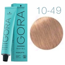 Краска для волос — Schwarzkopf Professional Igora Royal Highlifts № 10-49 (Экстрасветлый блондин бежевый фиолетовый)