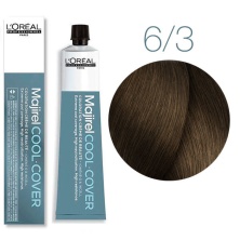 Краска - крем для волос Loreal Professional Majirel Cool Cover 6.3 темный блондин золотистый 50 мл