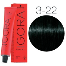 Крем-краска для волос — Schwarzkopf Professional IGORA Royal № 3-22 (Тёмный коричневый интенсивный экстра пепельный)