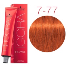 Краска для волос Schwarzkopf Igora Royal New 7 - 77 Средний русый медный экстра 60 мл