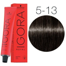 Крем-краска для волос — Schwarzkopf Professional IGORA Royal № 5-13 (Светлый коричневый экстра сандрэ матовый)