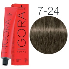 Крем-краска для волос — Schwarzkopf Professional IGORA Royal № 7-24 (Средний русый пепельный бежевый)