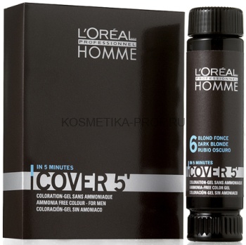 Тонирующая краска для волос для мужщин Loreal Professional Cover 5 № 6 темный блондин 3 x 50 мл